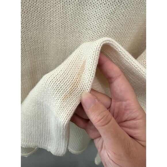 HABAND! | Vintage 90s Floral Embroidered Cream Cardigan Sweater | Size Large - Picture 10 of 10